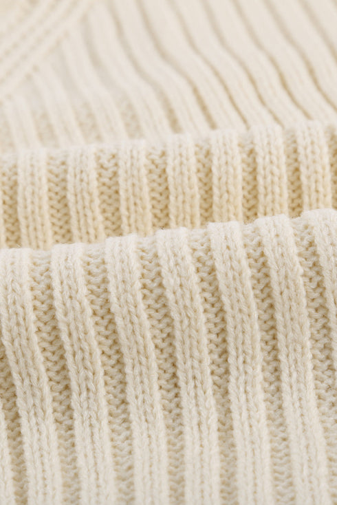 Strapped Cut Out Shoulder Turtleneck Sweater
